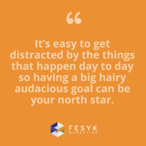 "It's easy to get distracted by the things that happen day to day so having a big hairy audacious goal can be your north star." Fesyk Marketing blog